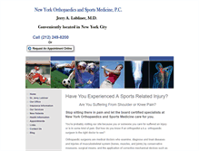 Tablet Screenshot of nyorthosports.com